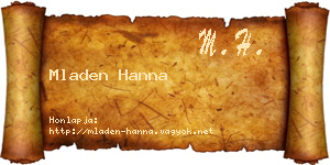 Mladen Hanna névjegykártya